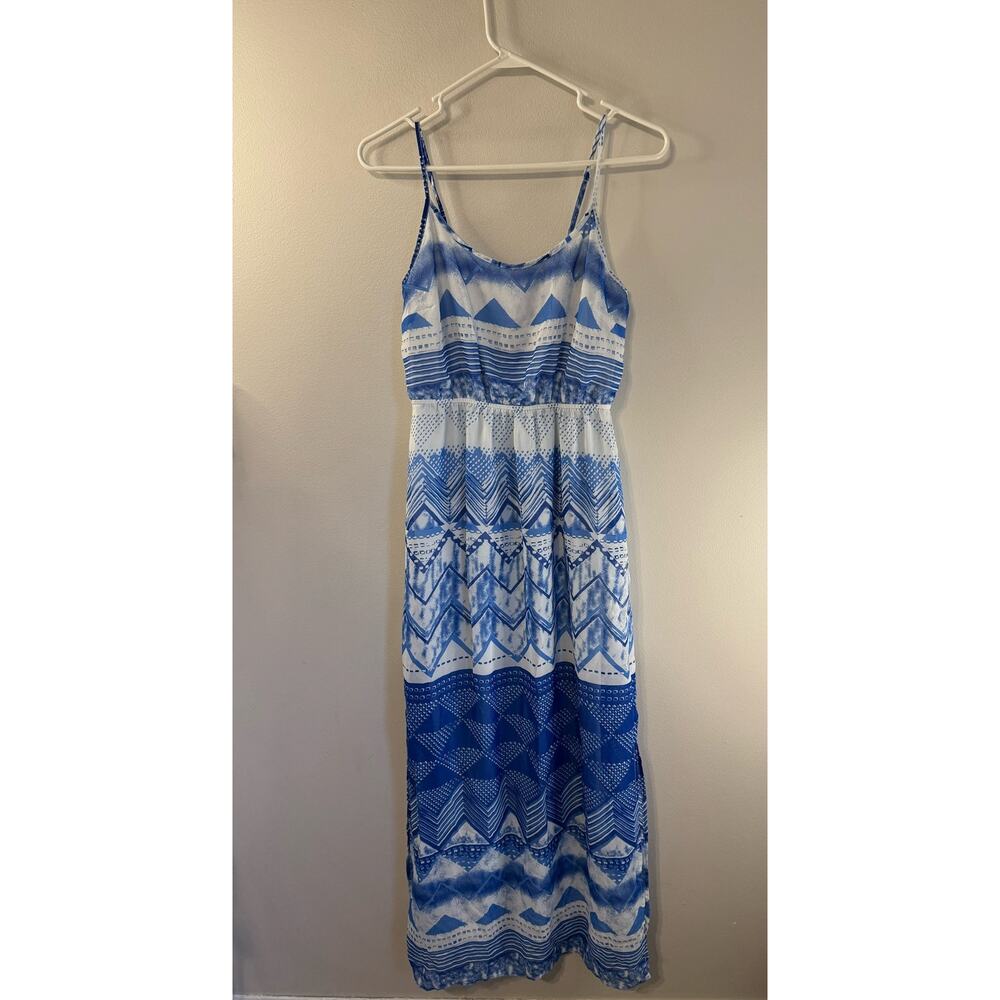 Old Navy Women's Medium Spaghetti Strap Maxi Blue Pattern Summer Dress Resort